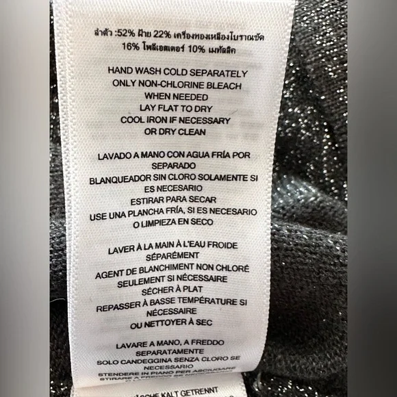 MICHAEL Michael Kors Metalic Black & Silver Cowl Neck Women’s Sweater Size XL - Picture 10 of 12